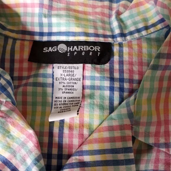 Sag Harbor Dressy XL Button Up 3/4 Sleeve Multicolored Pocket Women's Shirt - Picture 2 of 9